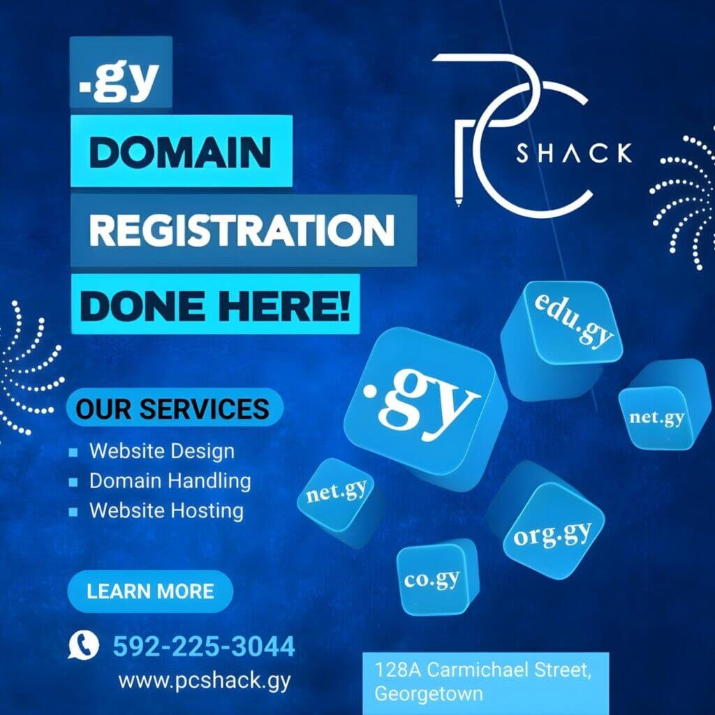 PC Shack easy .gy domain registration